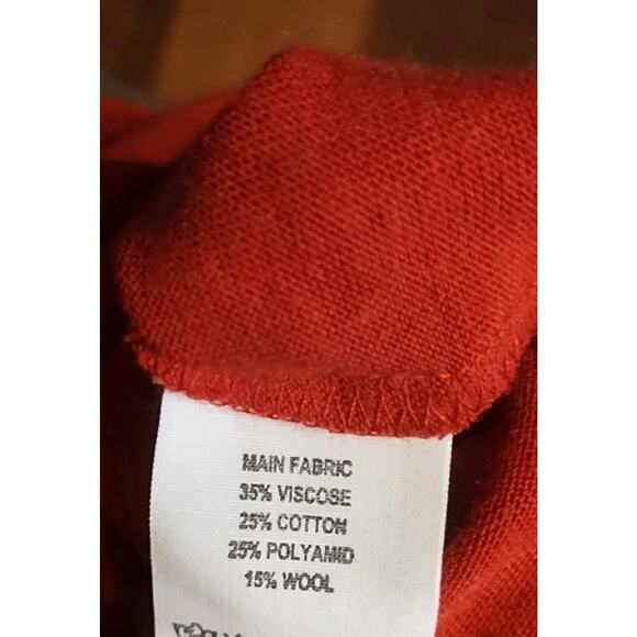 Vanessa Bruno Athe red gathered drop waist long sleeve Sweater dress Medium soft - Picture 5 of 5